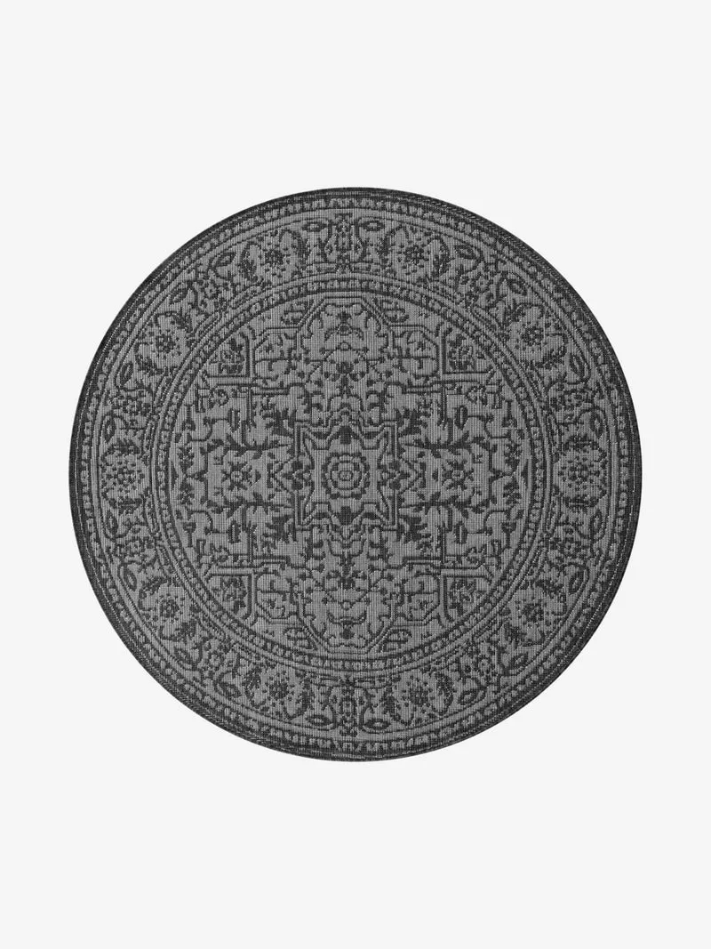 Outdoor Teppich Kona Anthrazit Rund