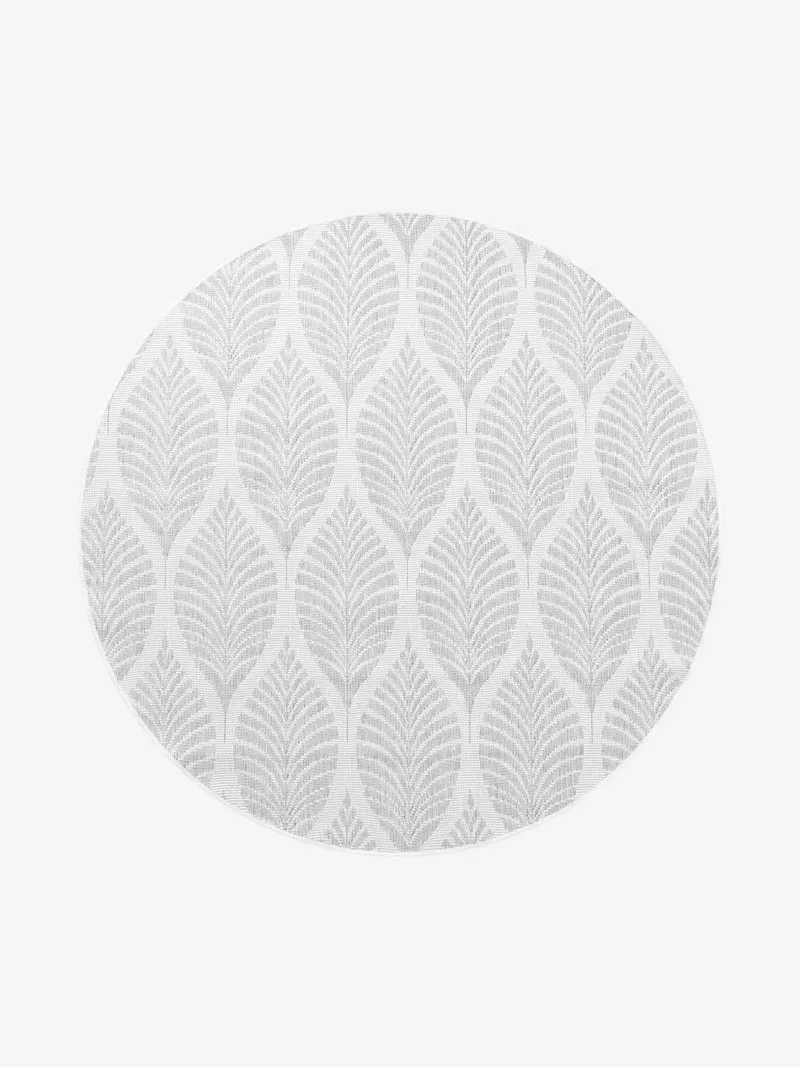 Outdoor Teppich Liora Grau/Weiß Rund