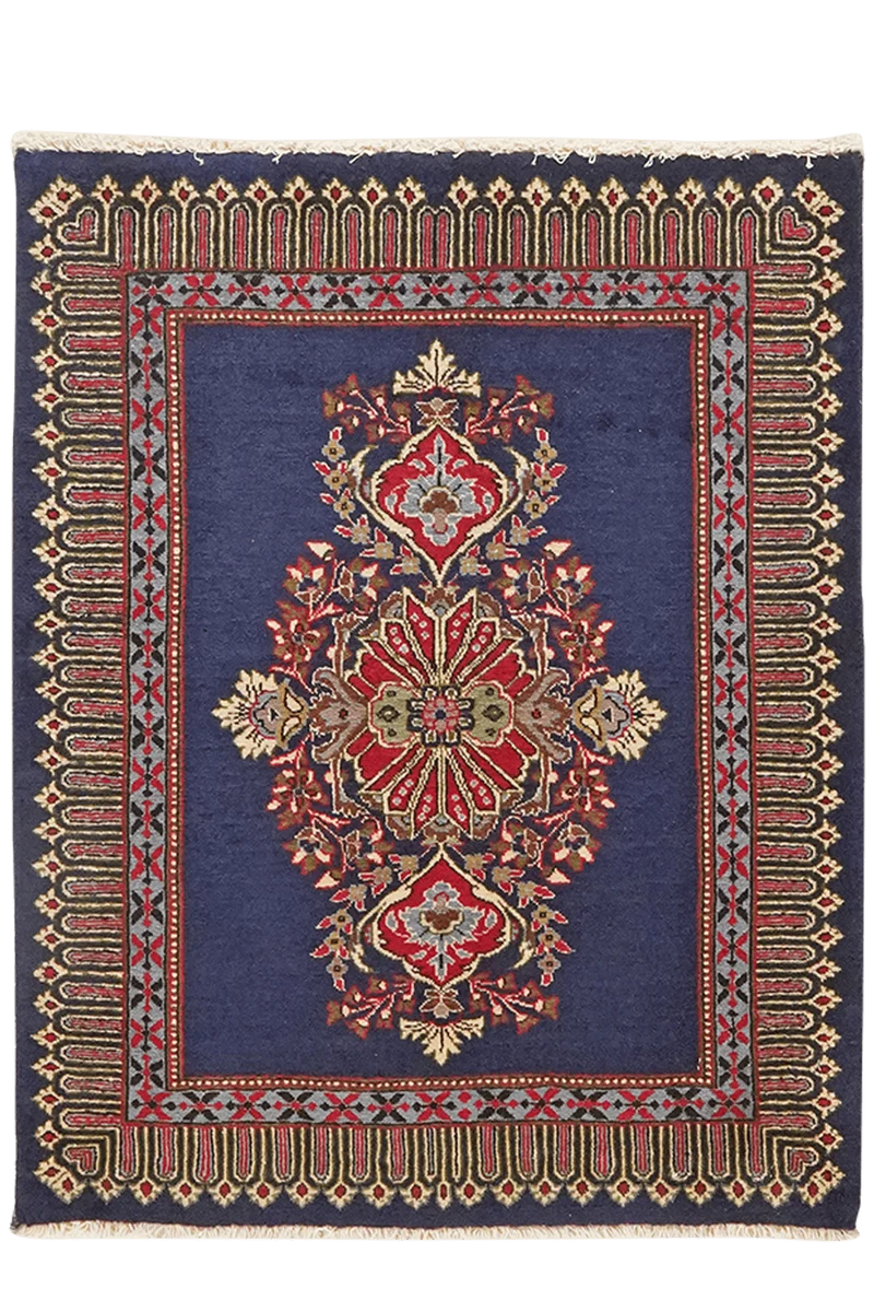 Kashan · Handgeknüpft – Blau, 79x63 cm