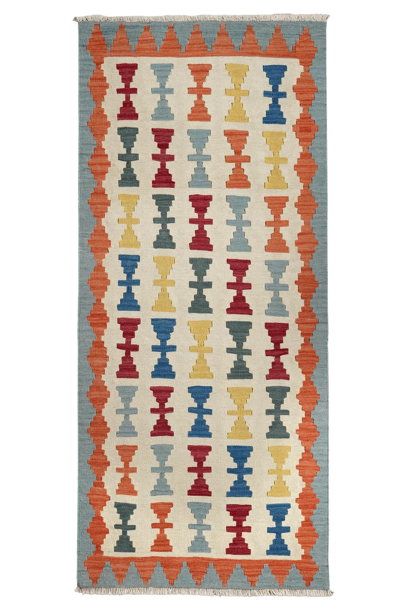 Kelim Gashgai · Handgewebt – Beige, 193x84 cm