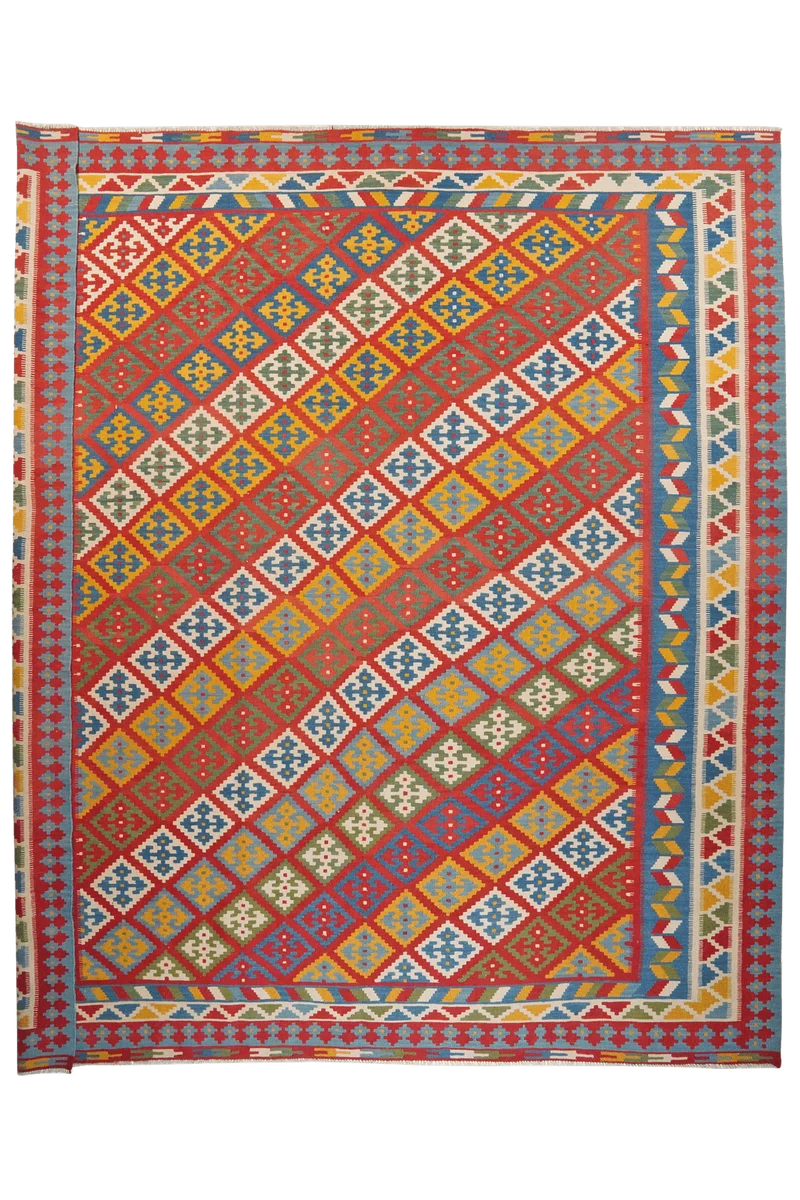 Kelim Gashgai · Handgewebt – Rot, 355x316 cm