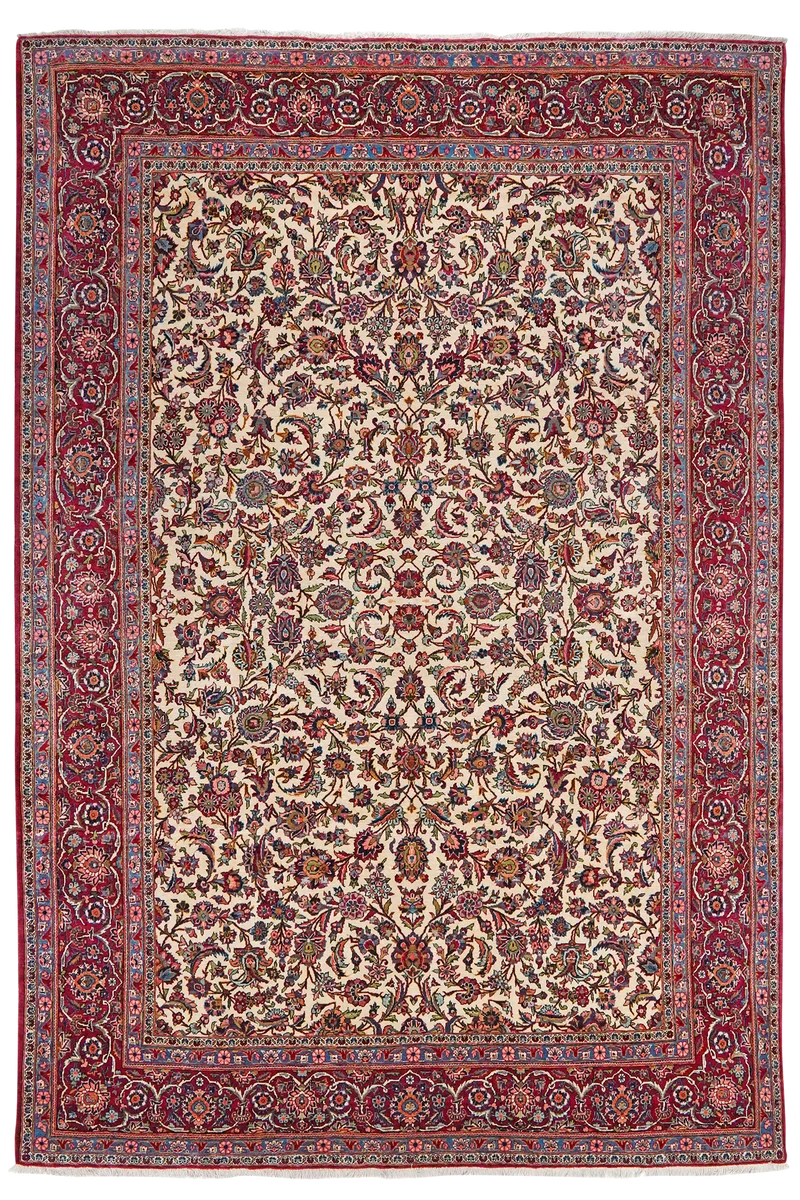 Kashan · Handgeknüpft – Beige, 324x224 cm