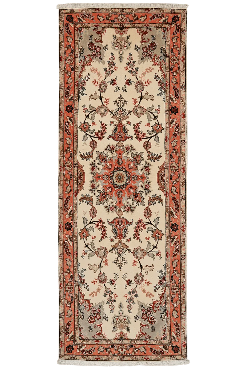 Tabriz 50 Raj · Handgeknüpft – Beige, 219x79 cm