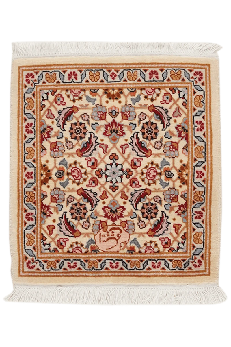 Tabriz 40 Raj · Handgeknüpft – Beige, 54x50 cm