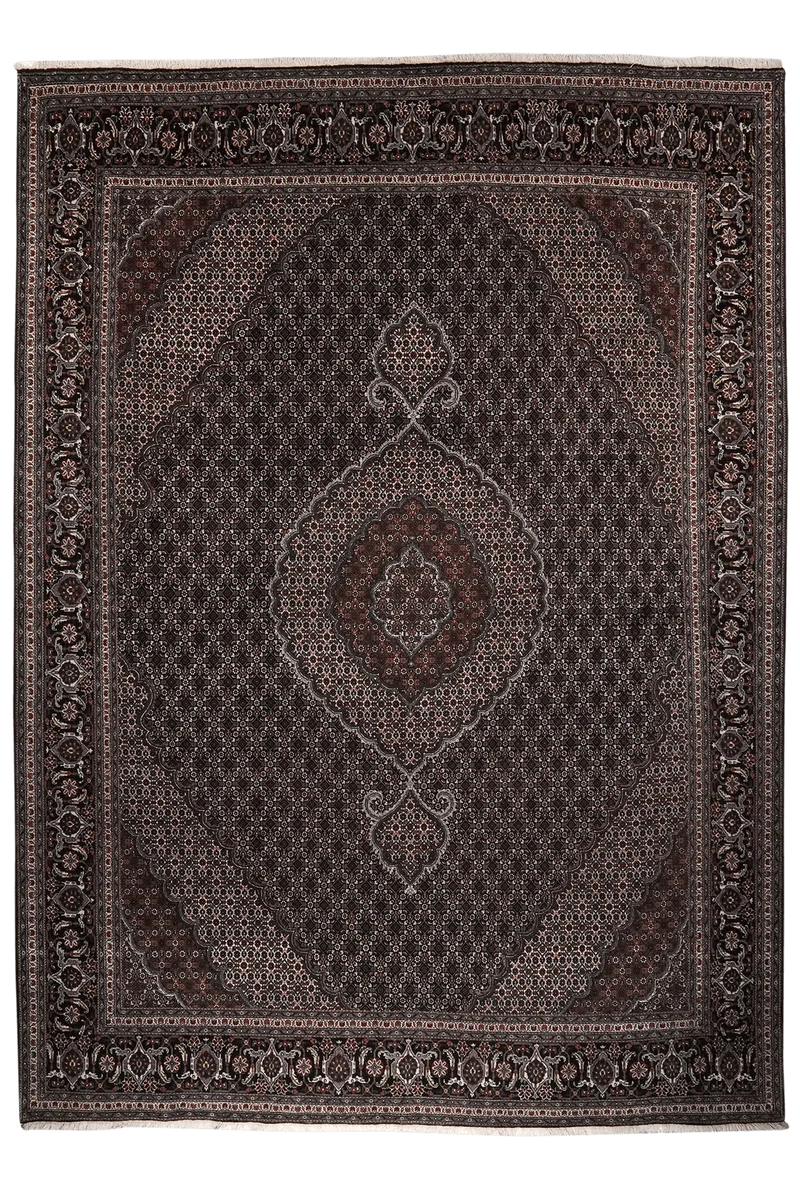 Tabriz 40 Raj · Handgeknüpft – Schwarz, 351x252 cm