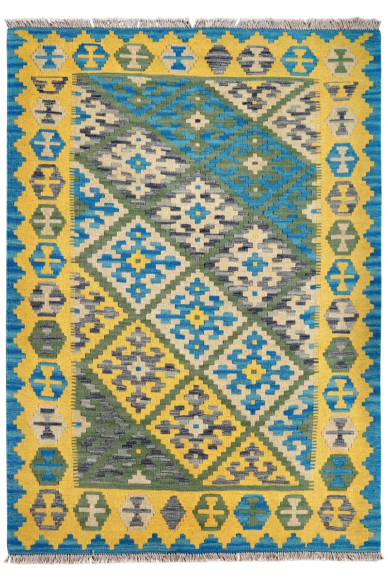 Kelim Gashgai · Handgewebt – Grün, 178x127 cm
