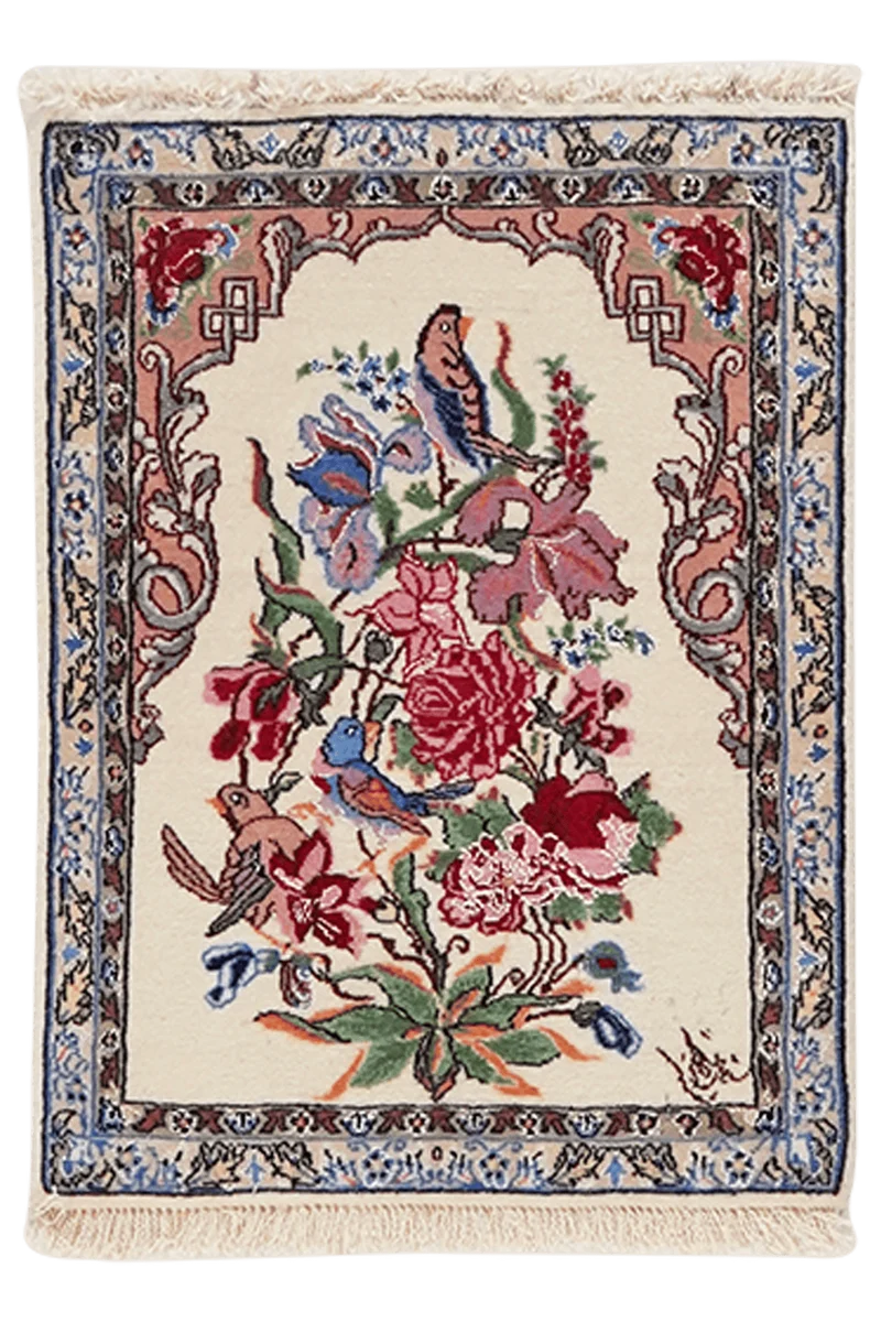 Isfahan · Handgeknüpft – Beige, 50x38 cm