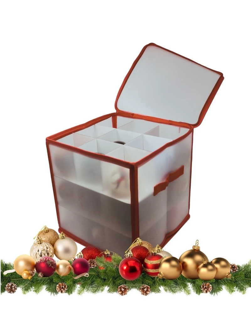 Aufbewahrungsbox für Christbaumkugeln Rot 27
