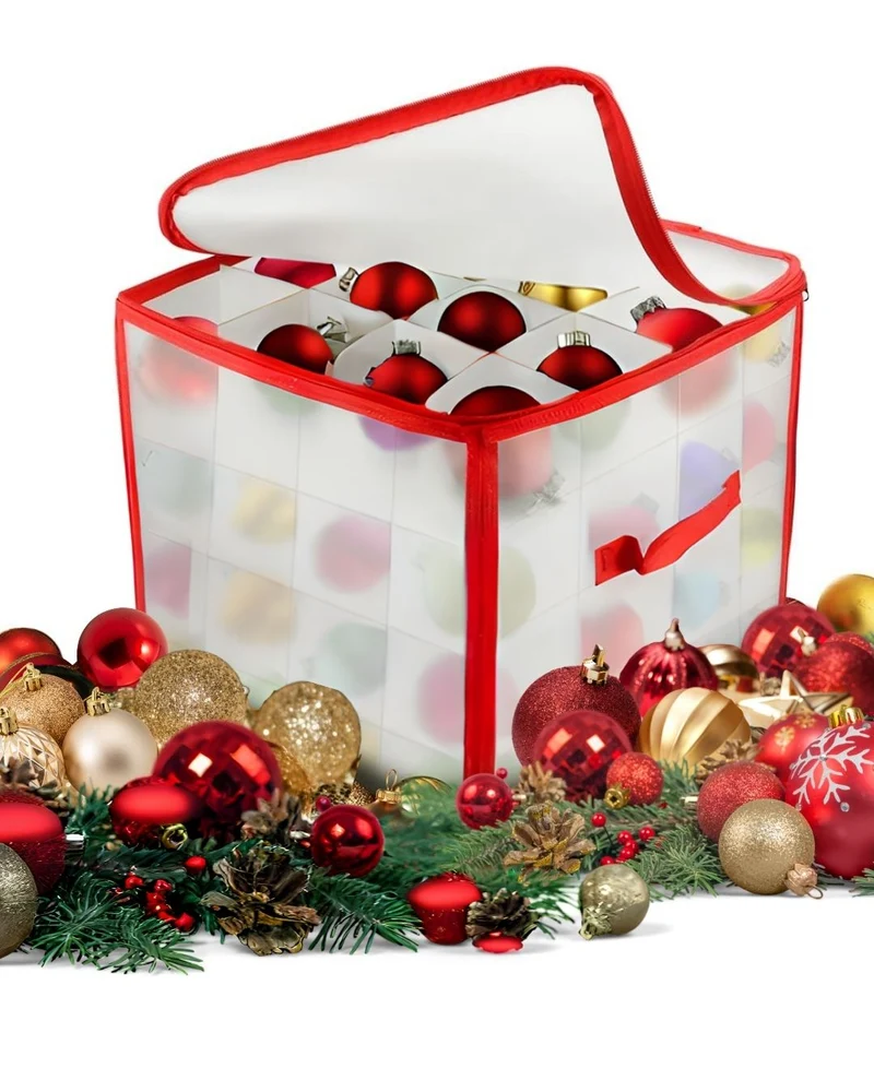 Aufbewahrungsbox für Christbaumkugeln Rot 64