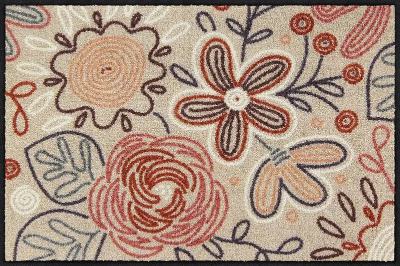 Eingangsmatte 50x75 Dot Flowers rose-blue