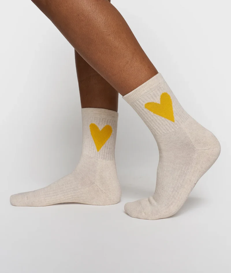 10DAYS AMSTERDAM Socks Heart Soft White Melee