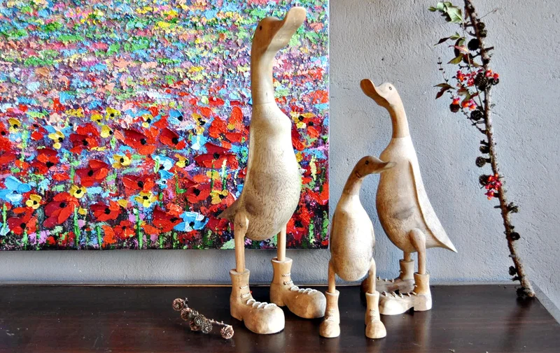 Deko Holz Ente aus Bambus in 33 cm / 46 cm /65 cm