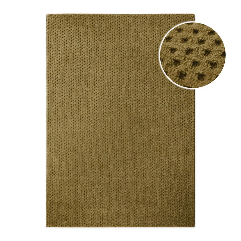 Kurzflor Teppich aus Schurwolle Blass Grün "Castello THREE" WECONhome
