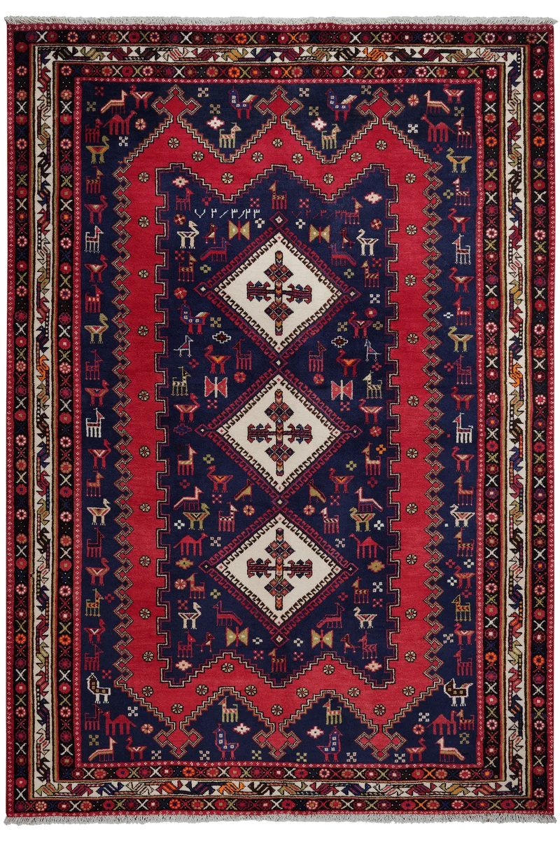 Afshar · Handgeknüpft – Blau, 243x166 cm