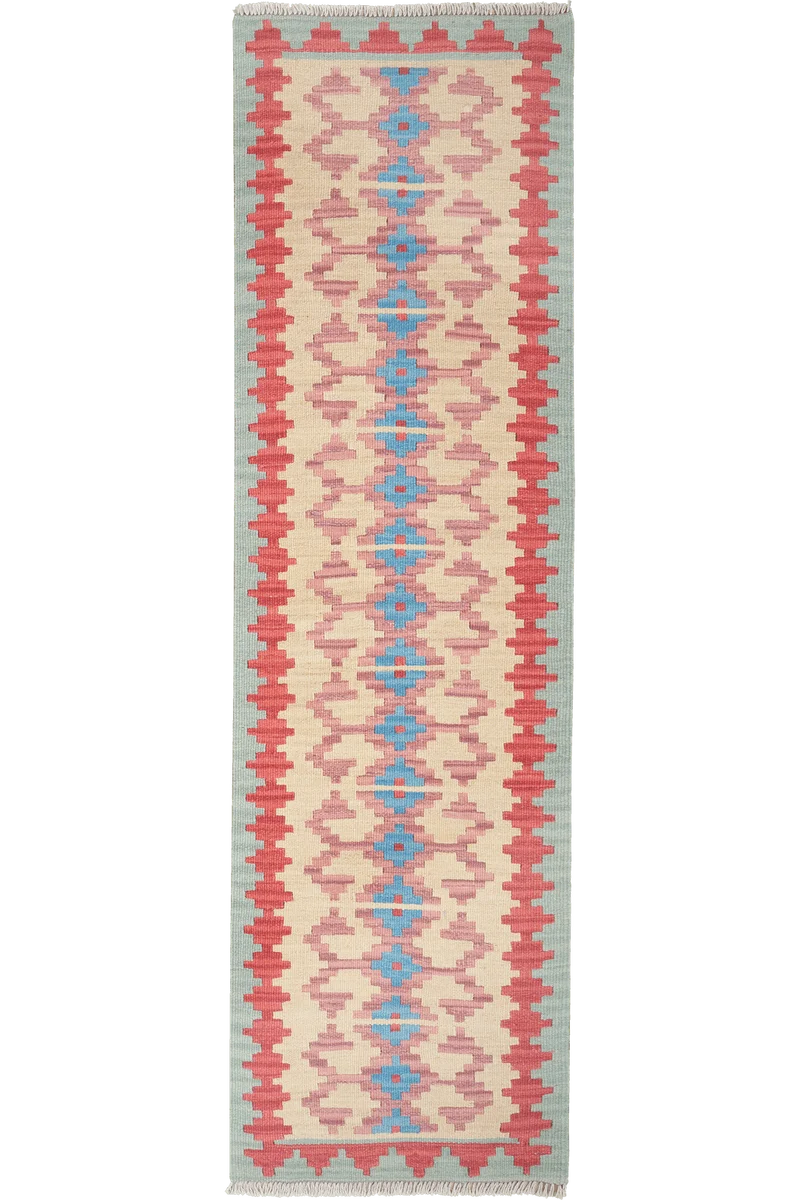 Kelim Gashgai · Handgewebt – Beige, 202x58 cm