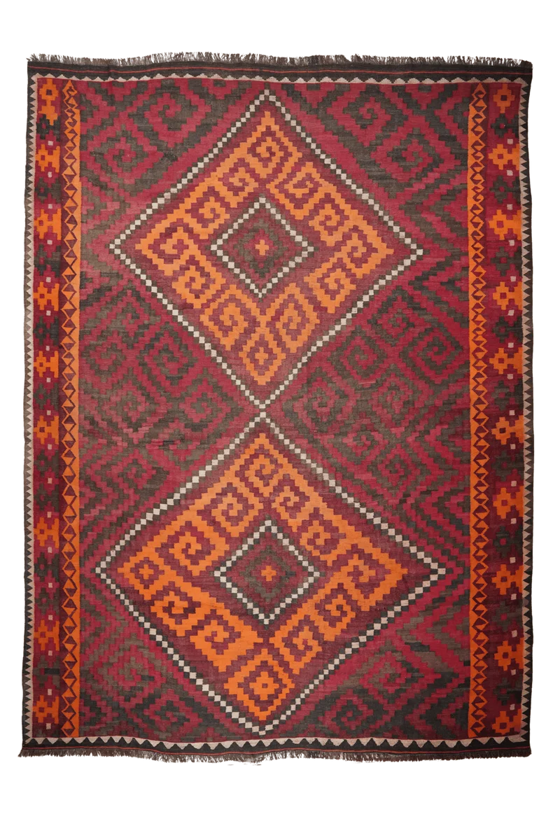 Kelim · Handgewebt – Rot, 377x305 cm