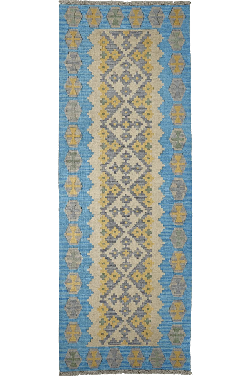 Kelim Gashgai · Handgewebt – Beige, 249x88 cm