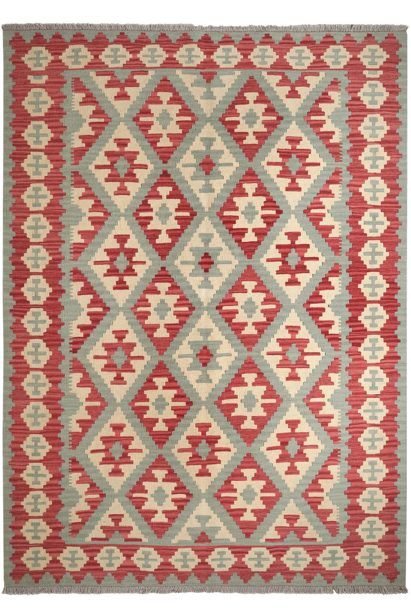 Kelim Gashgai · Handgewebt – Grün, 250x179 cm