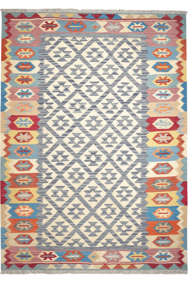 Kelim Gashgai · Handgewebt – Blau, 250x177 cm