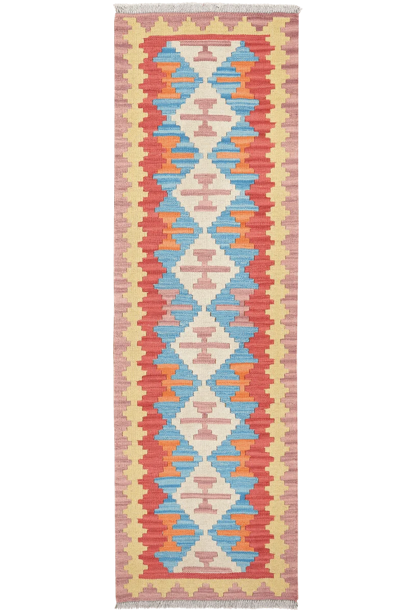 Kelim Gashgai · Handgewebt – Blau, 187x58 cm
