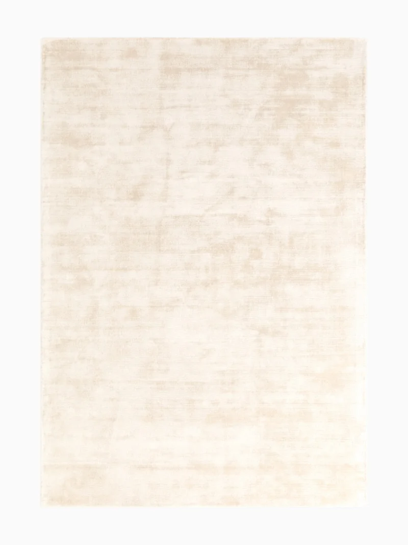 Handgewebter Viskoseteppich Noemi Creme