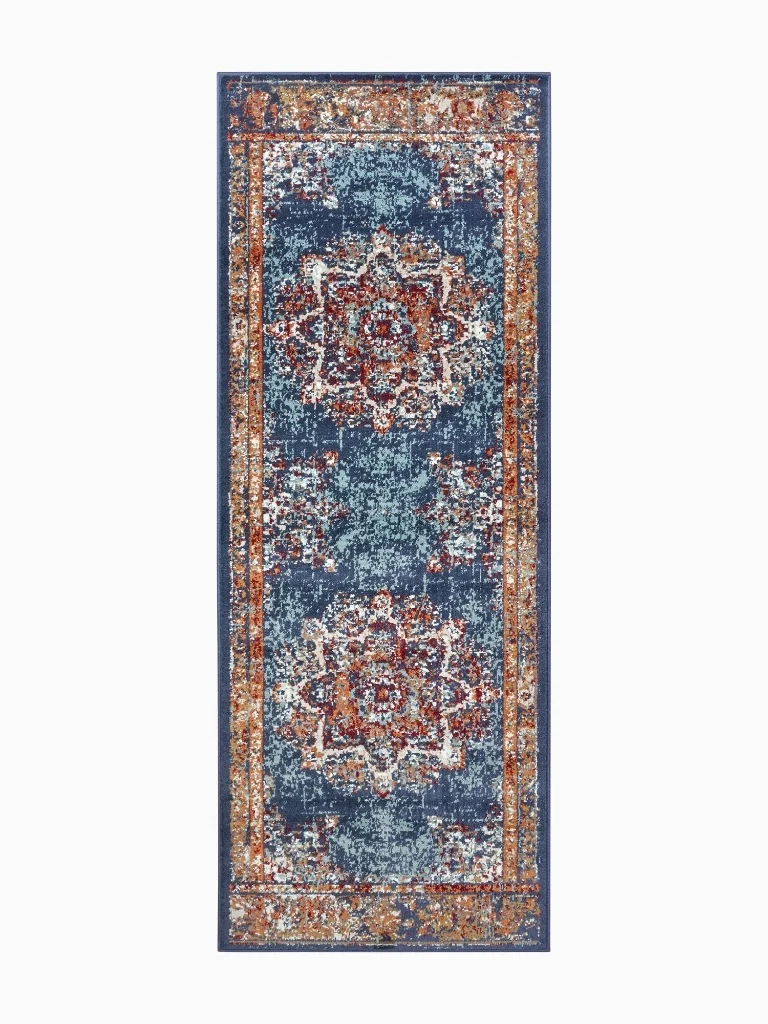 Vintage Teppich Maderno Blau Läufer