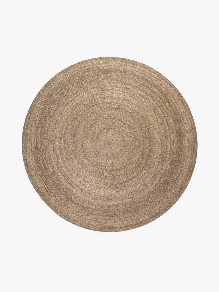 Juteteppich Rangpur Dunkelbeige Rund