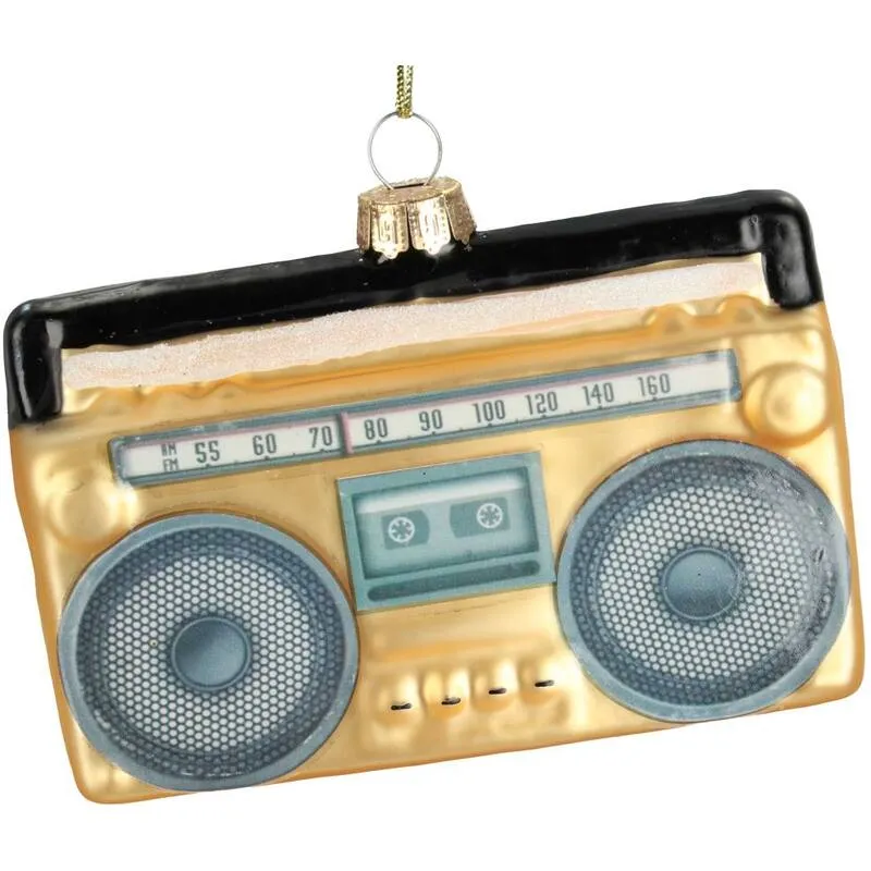 Goldene Ghettoblaster-Weihnachtsdekoration