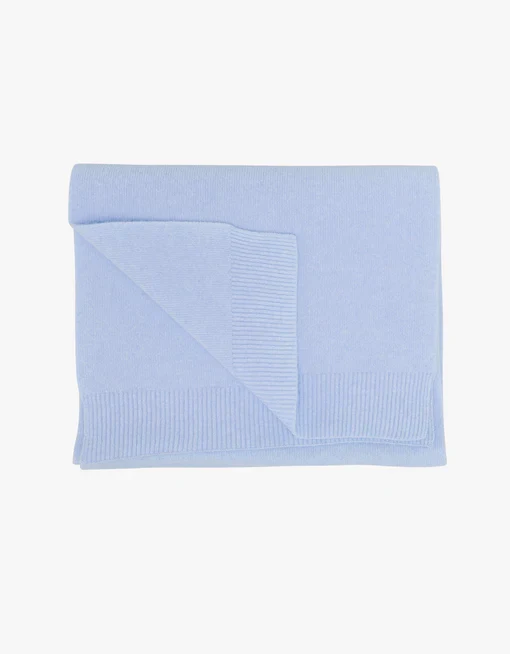 Polarblauer Schal aus Merinowolle