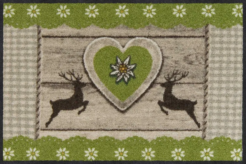 Fußmatte 50x75 Stag Heart grün