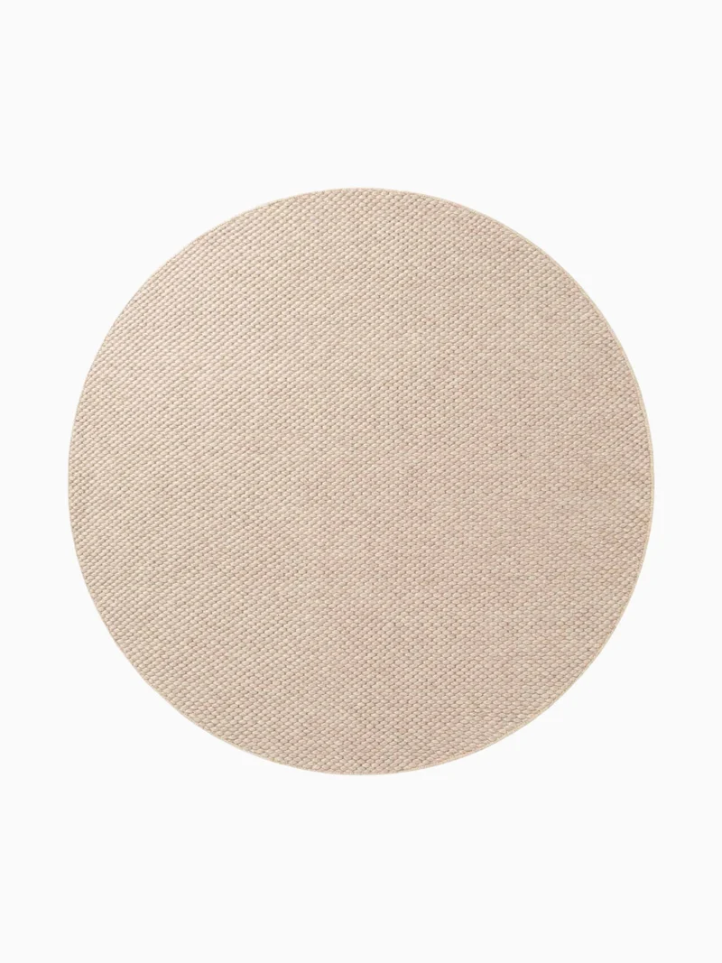 Wollteppich Beans Beige Rund