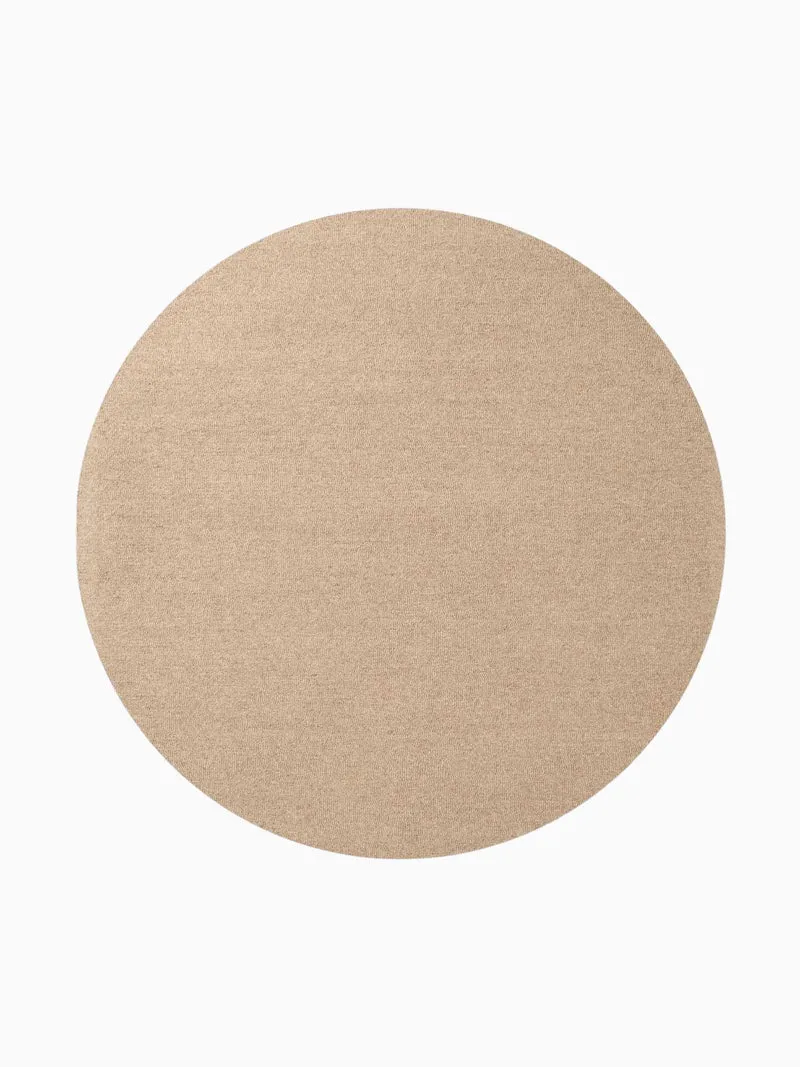 Bouclé Wollteppich Knots Beige Rund