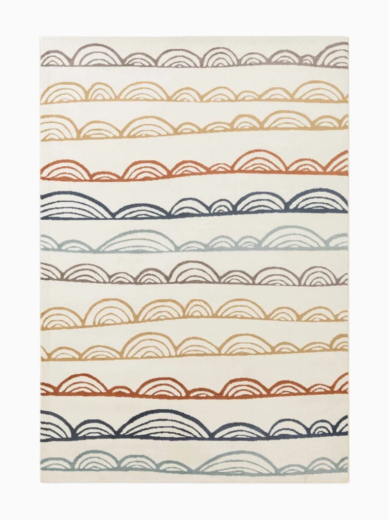 Kinderteppich Skandi Creme Bunt