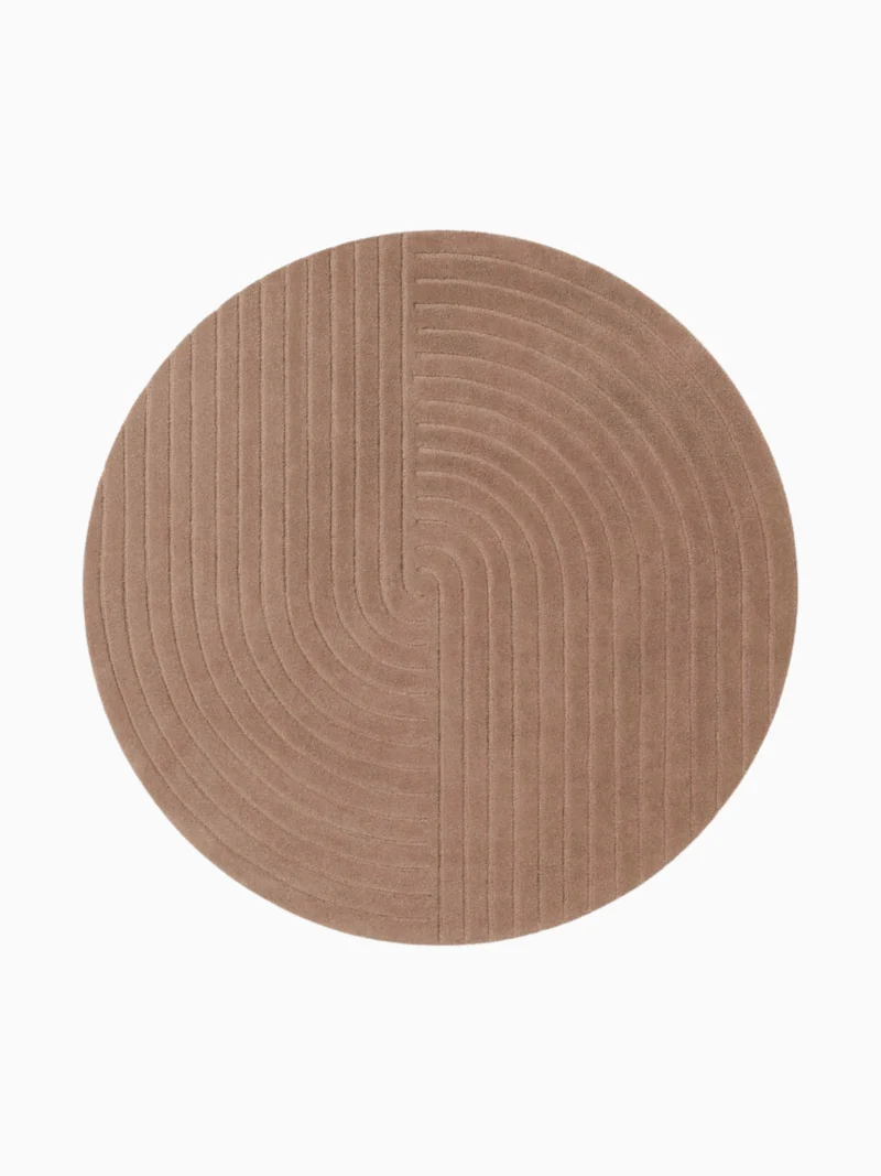 Handgetufteter Wollteppich Arcura Beige Rund
