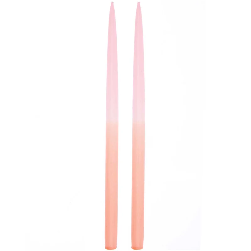 Pinkorange Slim Dip Dye Kerzenset mit 2 Stück