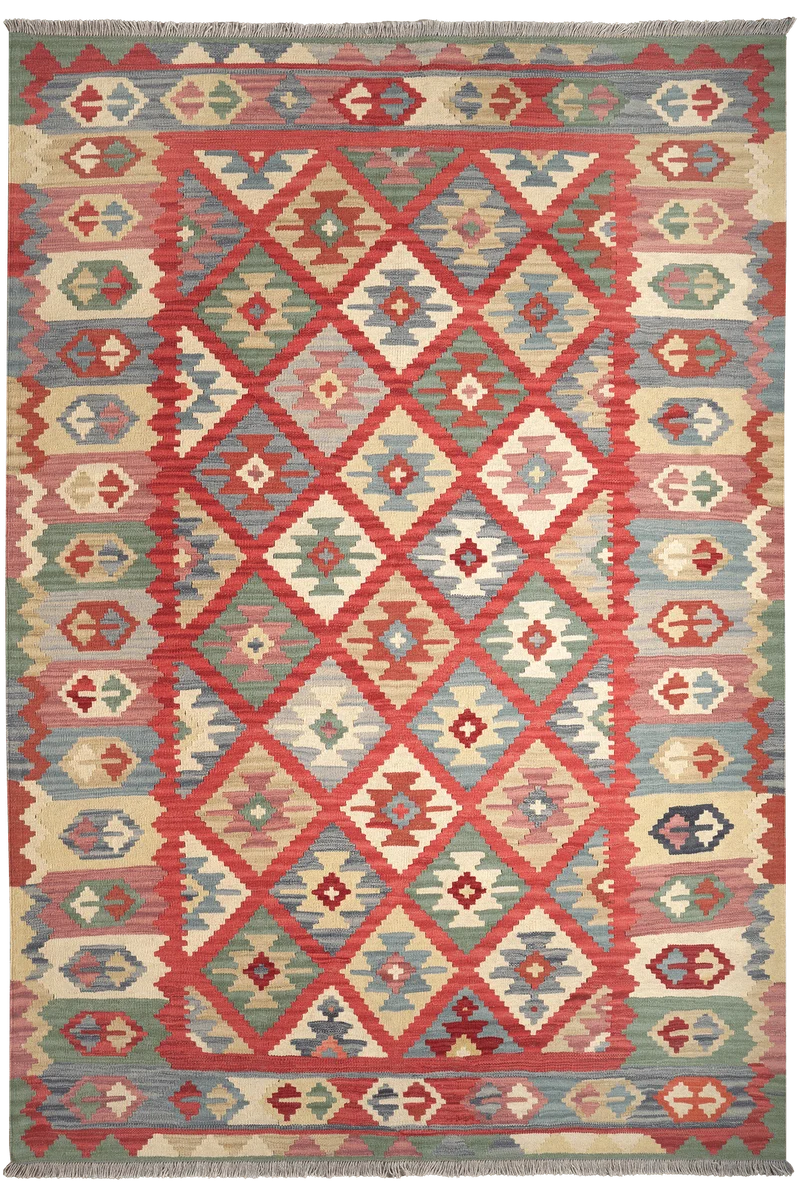 Kelim Gashgai · Handgewebt – Rot, 256x179 cm