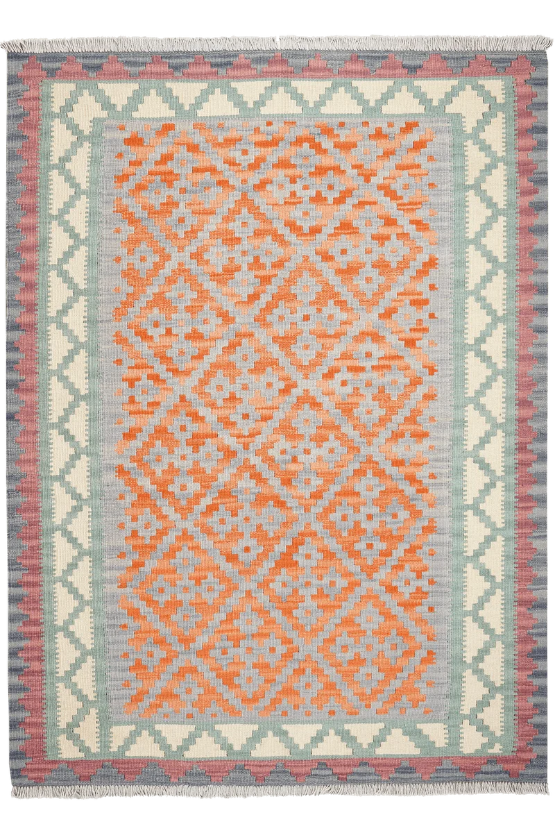 Kelim Gashgai · Handgewebt – Grau, 172x125 cm