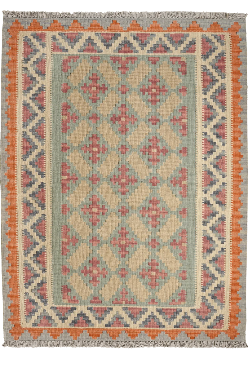 Kelim Gashgai · Handgewebt – Grün, 169x127 cm