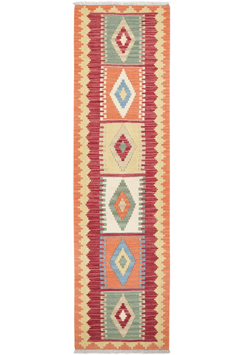 Kelim Gashgai · Handgewebt – Bunt, 214x59 cm