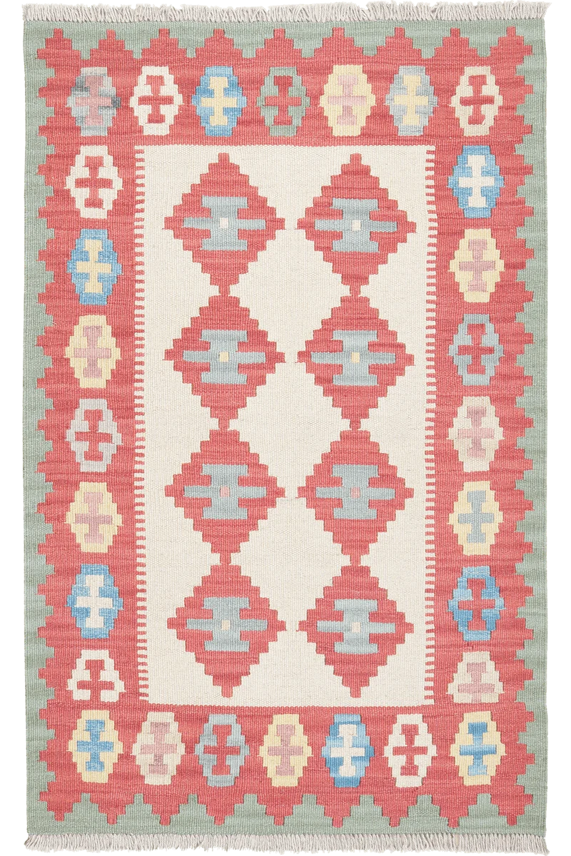 Kelim Gashgai · Handgewebt – Beige, 136x82 cm