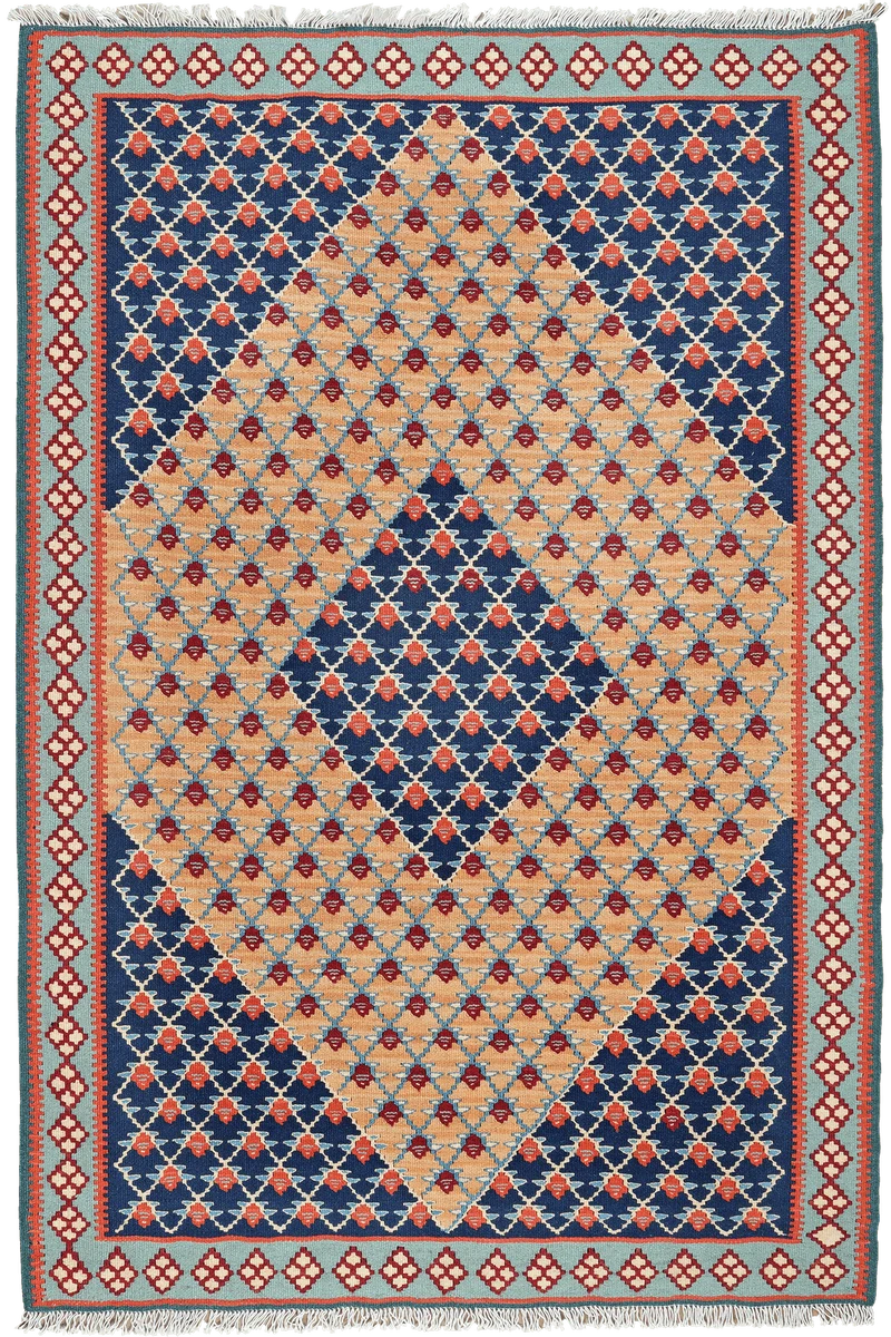 Kelim Senneh · Handgewebt – Beige, 154x102 cm