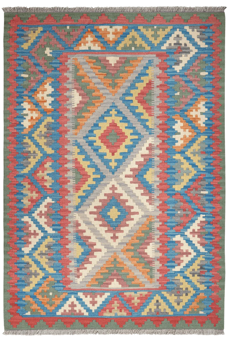 Kelim Gashgai · Handgewebt – Grau, 175x123 cm