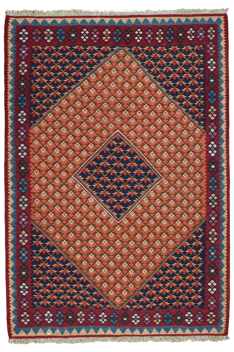 Kelim Senneh · Handgewebt – Orange, 154x107 cm