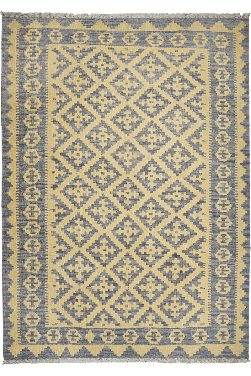 Kelim Gashgai · Handgewebt – Grau, 231x166 cm