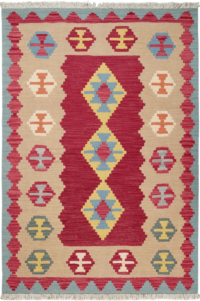 Kelim Gashgai · Handgewebt – Rot, 164x109 cm