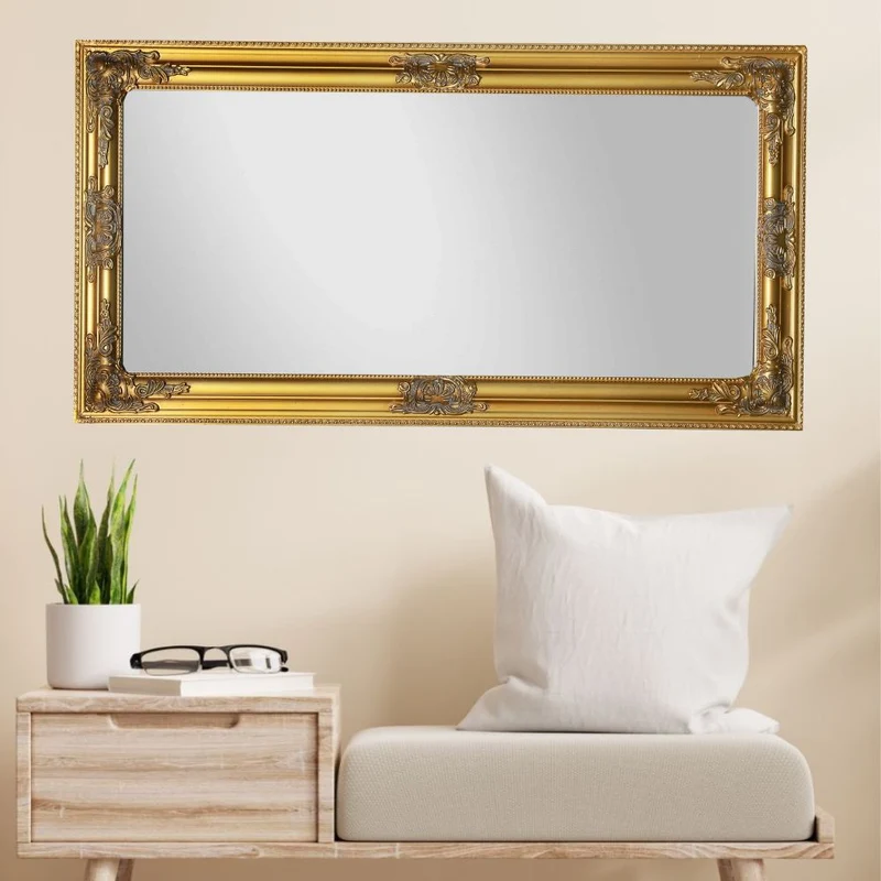 Barock Spiegel BESSA 130x70cm gold-antik Holzrahmen Frisierspiegel