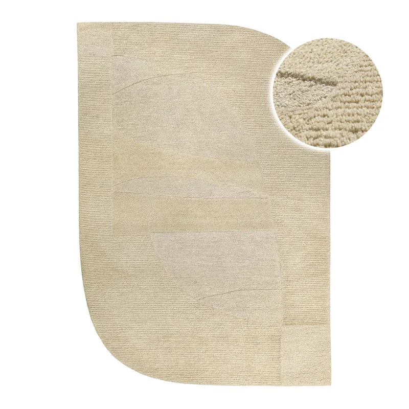 Kurzflorteppich Beige aus Schurwolle "Dodo" WECONhome