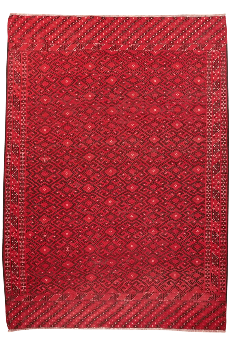 Kelim Turkman · Handgewebt – Rot, 302x215 cm