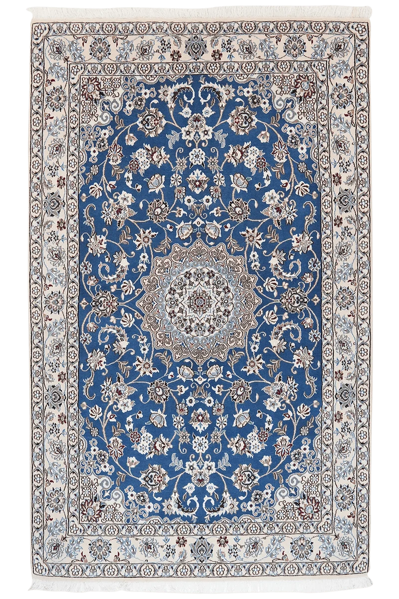 Nain 9La · Handgeknüpft – Blau, 212x131 cm