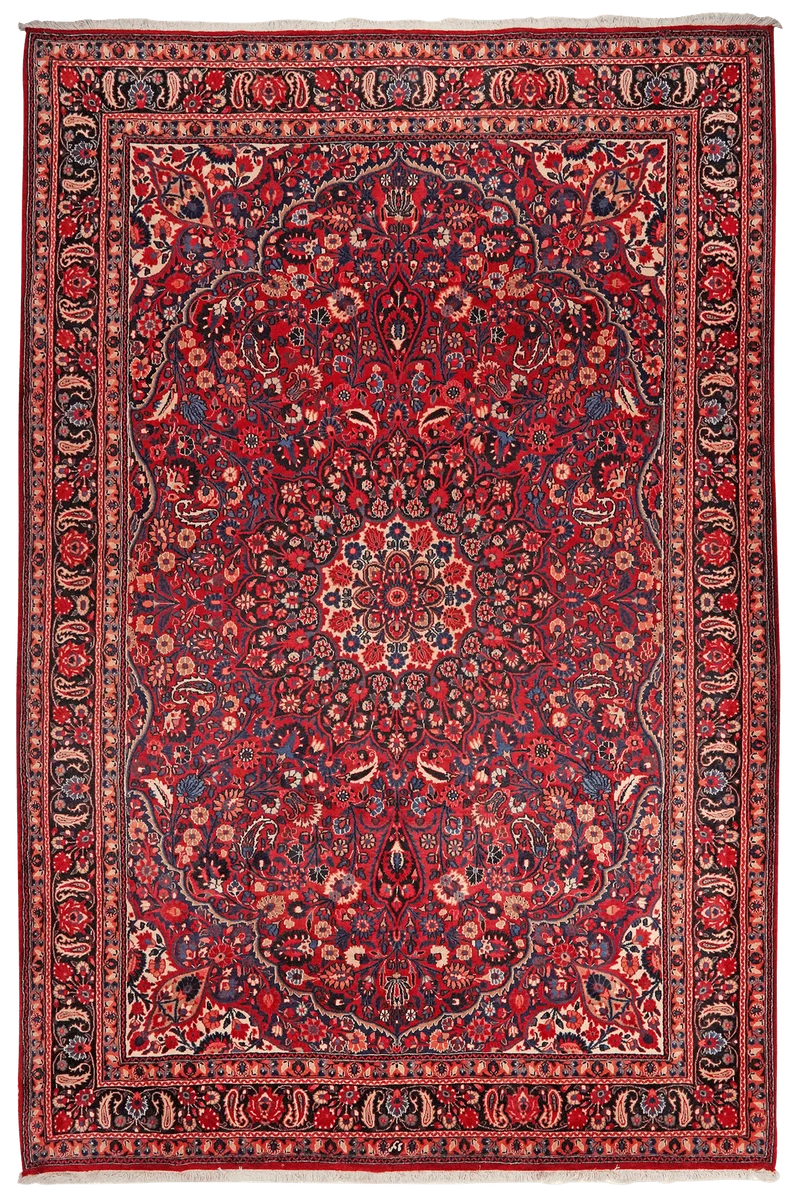 Moud · Handgeknüpft – Rot, 327x217 cm